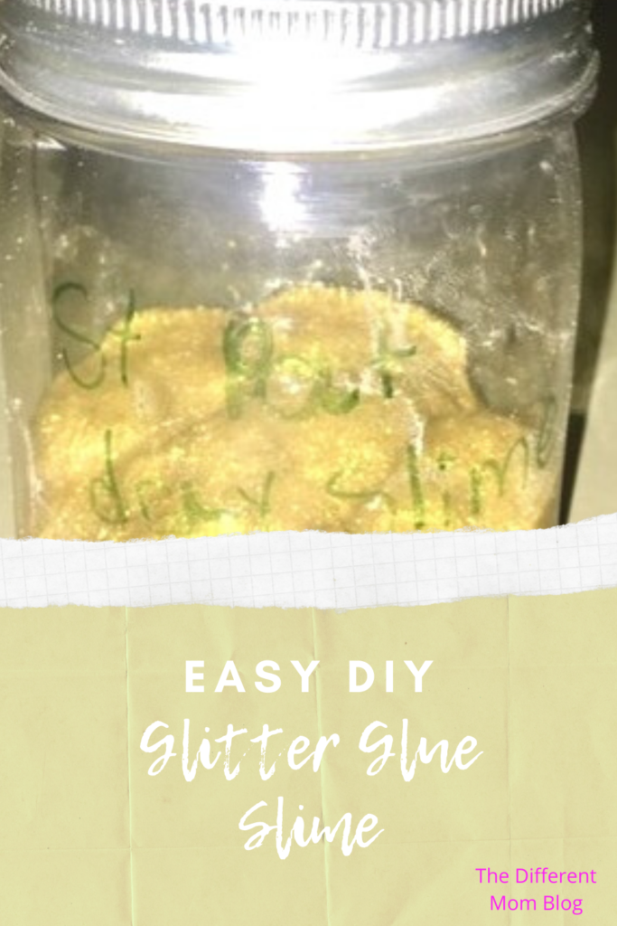 create this easy 3 ingredient glitter glue slime with your child. Easy and fun for all ages